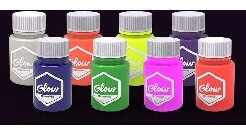 Theatrical Artistic Glow Liquid Makeup X 8 Fluorescent Colors - Flowers 2