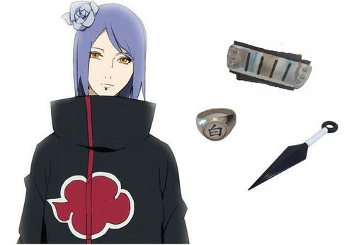 Naruto Set Konan - Vincha Bandana + Kunai + Anillo Akatsuki 0