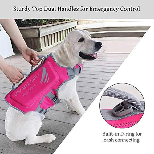 Vivaglory Premium Neoprene Dog Life Jacket with Superior Buoyancy 2