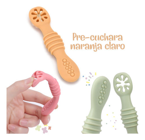 Krokus Baby Learning Spoon Set 2 Units Silicone Teether 2