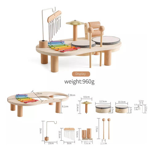 Conjunto De Tambores De Madeira Para Crianças, Kits Musicais 1