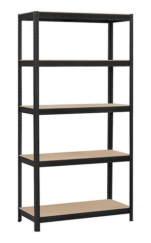 Unilux Metal Shelf Black MDF Shelves 90x40x180 0