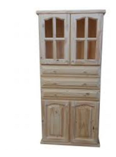 Lomas Pino Despensero 60cm 4 Puertas 3 Cajones En Madera De Pino 0