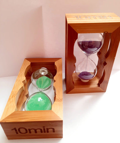 10-Minute Sand Timer with Wooden Base and Glass 7