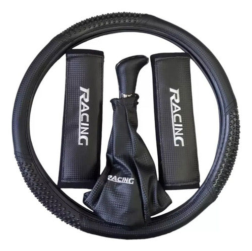Combo Steering Wheel Cover Shift Lever Cover + Seat Belt Covers 12