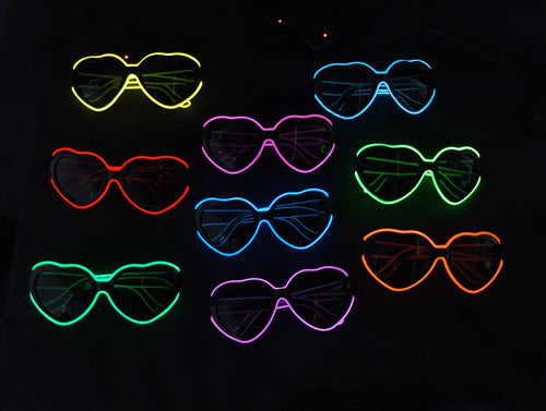 Led Moments Risky Heart Neon LED Glasses Pack of 10 1