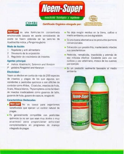 CANNABICOS UY Aceite De Neem Super 100 Ml - Insecticida Natural Organico 2