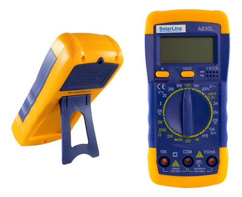 SolarLine Multi Voltimetro Tester Con Juego Puntas Y Bateria A830L 1