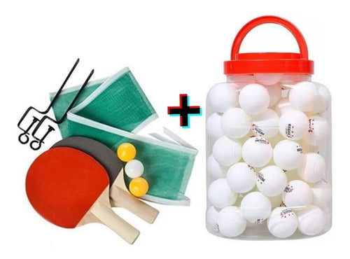 Set De Ping Pong Don Alberto Uy Red Paletas + 60 Pelotas De Repuesto 1