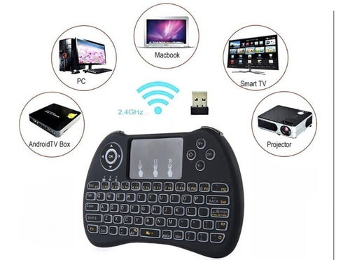 Mini Teclado Tv Smart Control Remoto Inalámbrico Con Luz 2