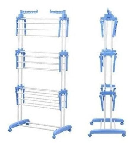 Shirka Vertical Clothes Drying Rack 3 Levels with Wheels Reinforced 1