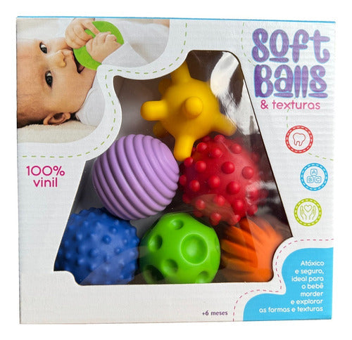 Bola Sensorial Tátil Soft Balls Para Bebe Kit C6 Montessori 0