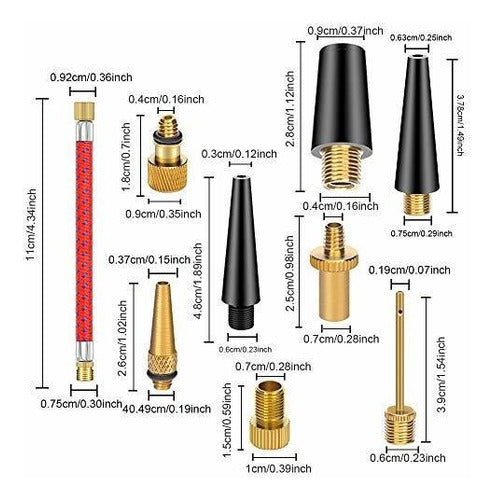 Mamakoi 21pcs Brass Presta Schrader Valve Adapter Tools Set 6