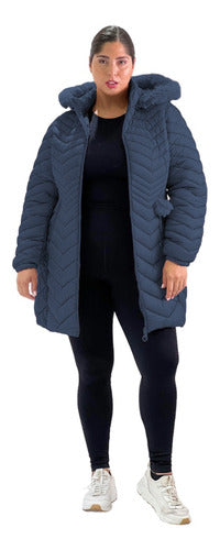 Women's Plus Size Long Jacket Hooded Warm Waterproof 3