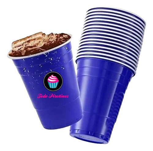 300 Blue Imported American Plastic Cups 400 ml 4