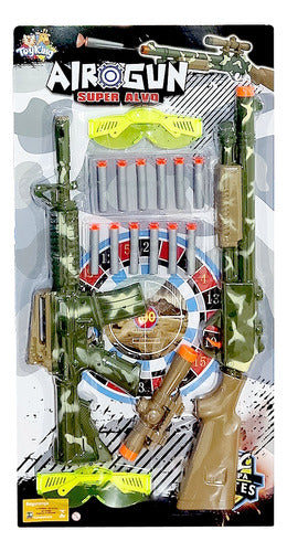 Pistola Nerf Brinquedo Lançador Camuflado Exército - 2 Und 1