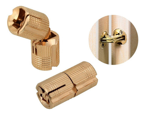 Euro Hard Hidden Brass Hinge Diameter 16mm - 2 Units 0