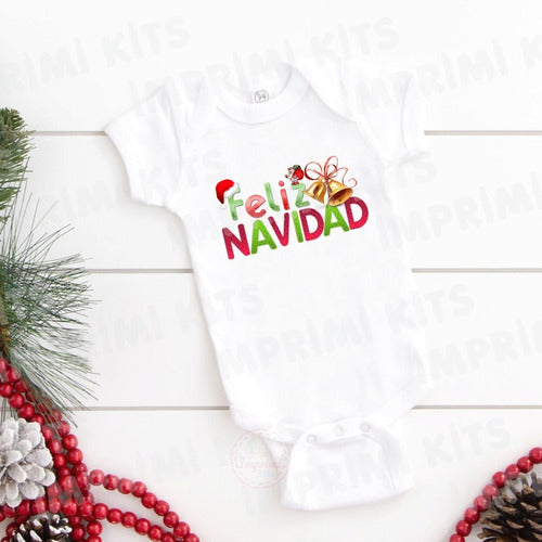 Imprimi Kits Plantillas Bodys Primer Navidad Bebés Remeras Diseños #1 5