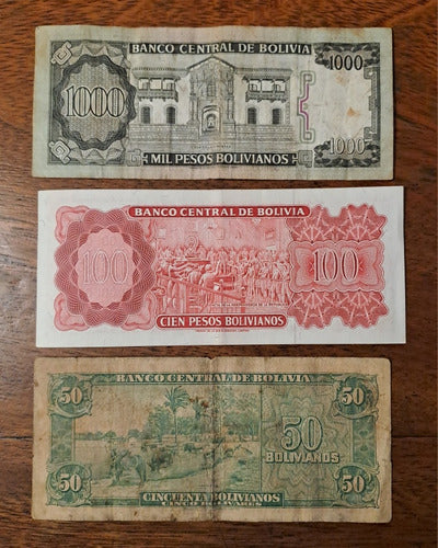 Bolivia X 3 Billetes Incluye 100 Bolivianos Ley 1962. 1