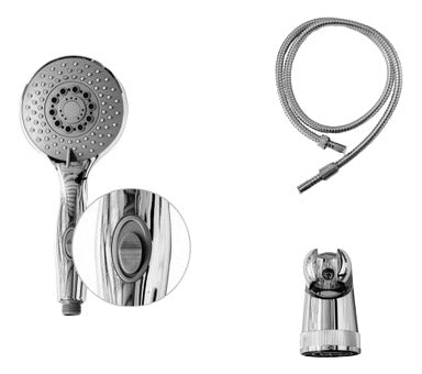 5-Function Handheld Shower Kit with Holder and Flexible Hose - Derpla 2