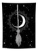 HVEST Witch's Broom Moon Tapestry Wall Hanging Black And 0