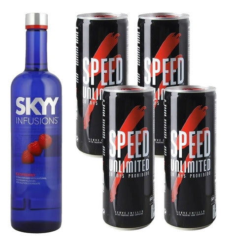 Skyy Vodka Raspberry + Speed Energizante Unlimited X4 0