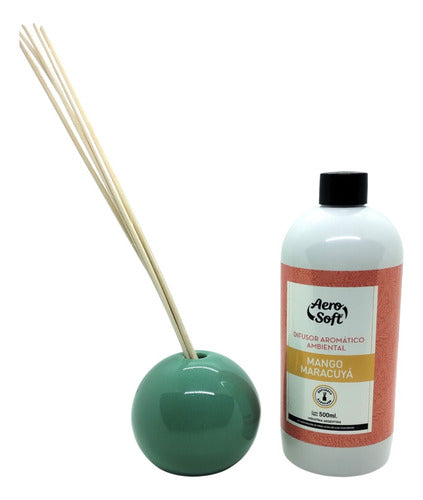 Aero Soft Green Sphere Diffuser 7cm Aroma Mango Passion Fruit 500ml 0