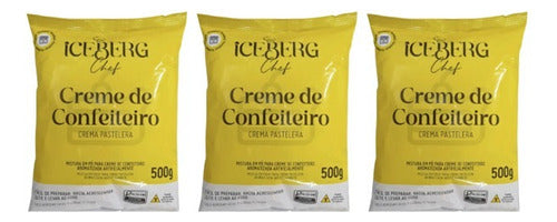 Kit C/3 Creme Confeiteiro 500g Chef - Iceberg 0