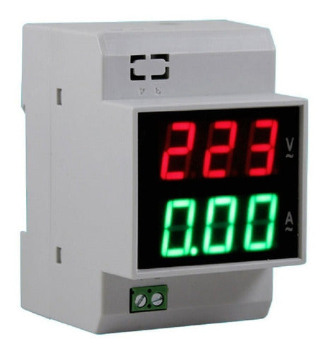 Digital DIN Rail Mounted Voltmeter Ammeter 0