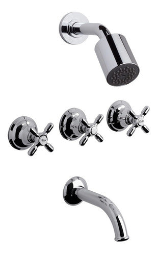 F&V Newport Plus Built-In Shower Faucet with Transfer in Chrome Finish - Argentina Made - 5-Year Warranty 0