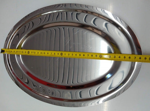 MENAJE Oval Serving Tray 38 cm Stainless Steel 2