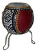 Wooden Mate Gourd Covered With Burgundy Fabric With Stand Yerba Mate 0