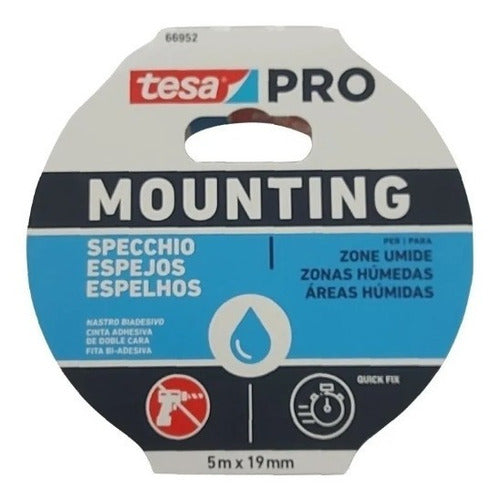 Tesa Double-Sided Tape 4952 for Mirror Mounting 5m X 19mm 0