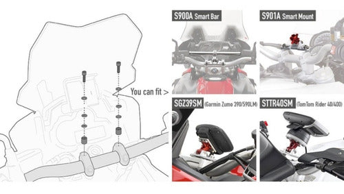 Givi Kit Montaje S900a S901a Moto GPS 02skit Rider Pro® 1