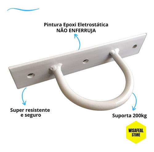 Suporte Teto Parede Balanço Rope Columpio Fitas Trx Branco 1