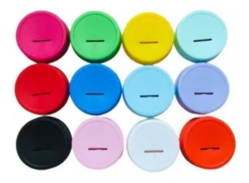 Set of 20 Plastic Coin Bank Caps in Assorted Colors 0