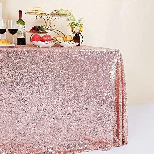 GFCC Rose Gold Sequin Tablecloth - 50x84 Inches Sparkling 2