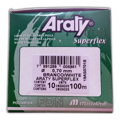 Araty Fishing Line 0.70 Mm Box of 10 Rolls X 100 Mts - Fdn 5