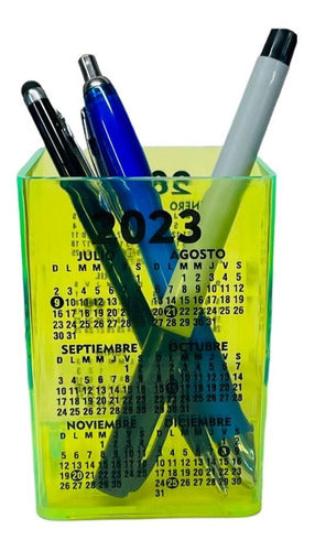 100 Colorful Pen Holders with Logo and 2019 Calendar 35