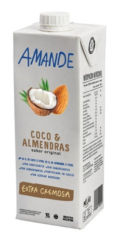 Bebida Vegetal Almendras Y Coco Amande Sin Tacc 1 Lt Pack X8 1