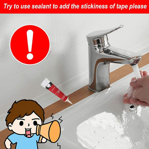 2 Pack Tape Caulk Strip PVC Self Adhesive Foldable 90º for Bathroom Kitchen 6