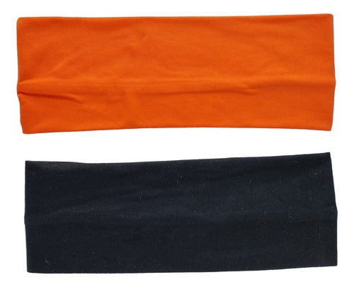 Pack of 2 Wide Elastic Cloth Headbands Ideal for Sports/School 41