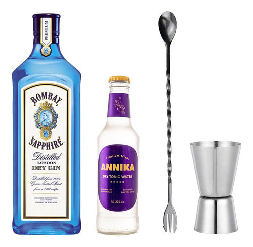 Kit Gin Tonic Bombay + Annika Tonic Water + Stirrer Spoon + Jigger 0