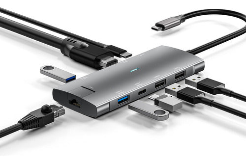 EISHAB USB C 3.2 Docking Station, 10 Gbps USB-C Gen 2, 8 in 1 0