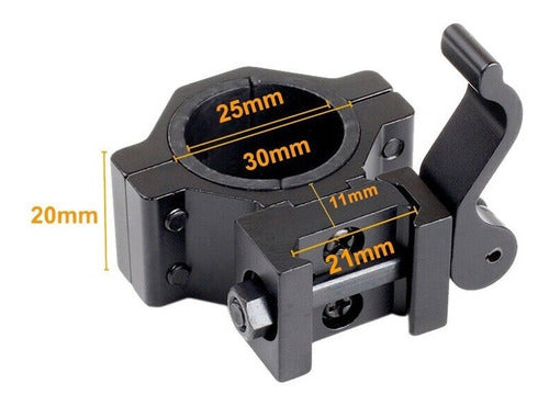 Henry David Anilla QD Tubo Mira Linterna Laser Adaptador Riel Picatinny 2