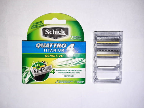 Schick Quattro 4 Titanium Sensitive - Pack with 2 Cartridges 1