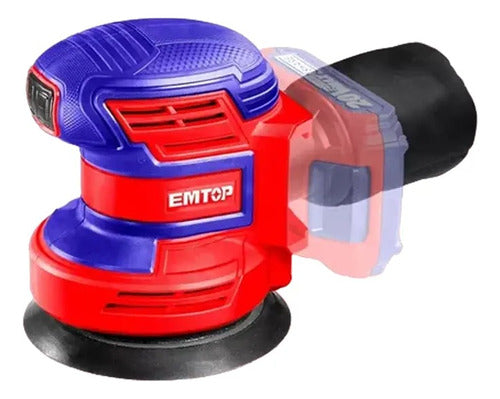 Emtop Pack Roto Orbital Sander + 20V Battery Charger 1