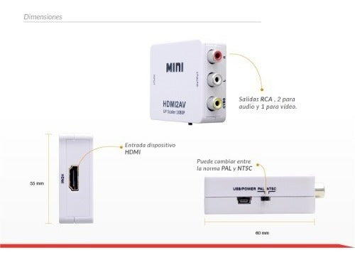 Genérica Conversor Hdmi A Vídeo Y Audio St, Pal-b / Ntsc Muy Útil! Cv 3