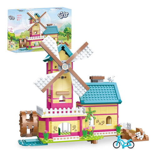 Finebely Dream Girls Friends Windmill House Villa Building Set 658 Pc 0