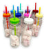 Plastic Candy Bar Bottle with Lid and Straw 250cc x20 7